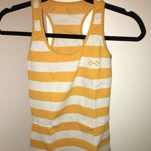 Yellow and white tank top